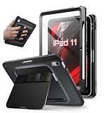 SUPCASE for iPad 11th Gen A16 Chip 11 Inch Case with Screen Protector (Anchor), [Built-in Stand & Pencil Holder] [Hand Strap] Full-Body Heavy Duty Protective Cover for iPad 10th Gen 10.9 Inch, Black