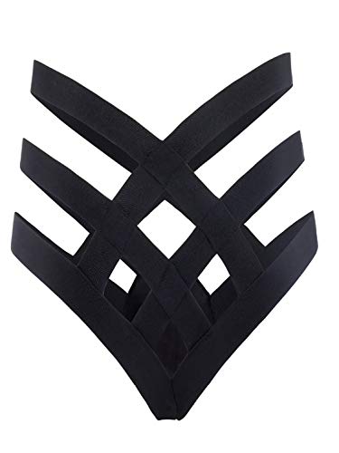 Men's Elastic Thong Underwear Bikini Briefs Strappy Bulge Enhancing Lingerie2