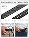 SKiporty Mens Belt,Ratchet Belts for Men Leather 1 3/8'' Adjustable for Dress Jeans A-Black 32