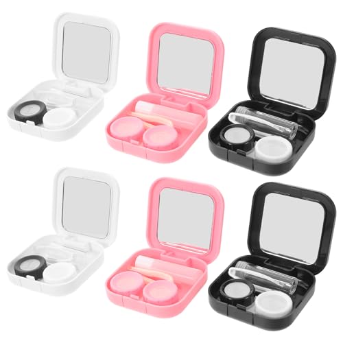 Étui pour lentilles anti-fuite avec miroir pour appliquer vos lentilles proprement partout