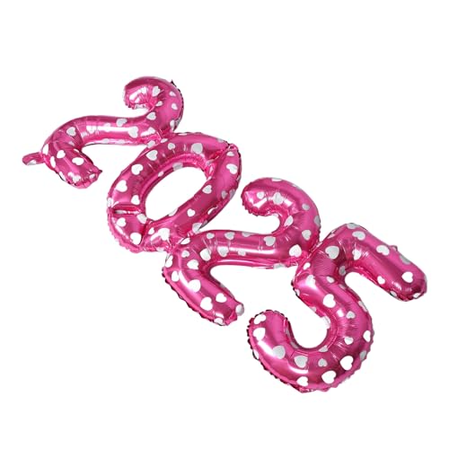 FELTECHELECTR Globos De Números Grandes 2025 De Película De Aluminio Rosa Imprimida 36 Pulgadas Para Decoraciones De Fiestas De Año y Eventos Festivos