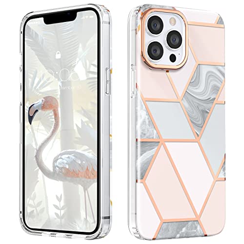Mateprox Compatible With Iphone 14 Pro Case Marble Design Slim Thin Stylish Geometric Cover For Iphone 14 Pro 6.1" 2022(Marble Pink) #TOP10