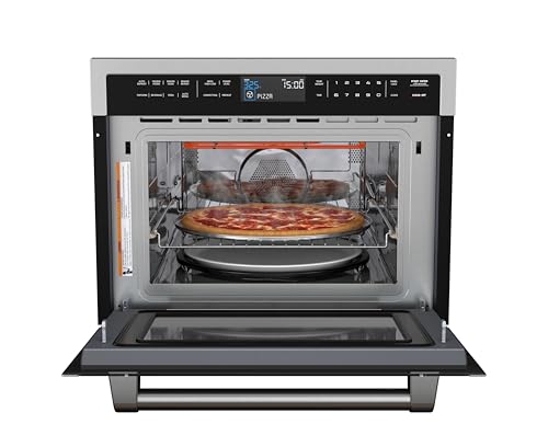 Image of KoolMore Reserve 24 in. 1.6 cu. ft. Built-in Convection Microwave Oven with 10 Power Levels, Sensor Cooking, Bake, Roast, Broil, 1750 Watts with NEMA 5-20P Plug, UL Certified in Black Stainless-Steel