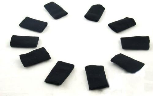 10pcs Sports Elastic Finger Sleeve Support Protector (Black)