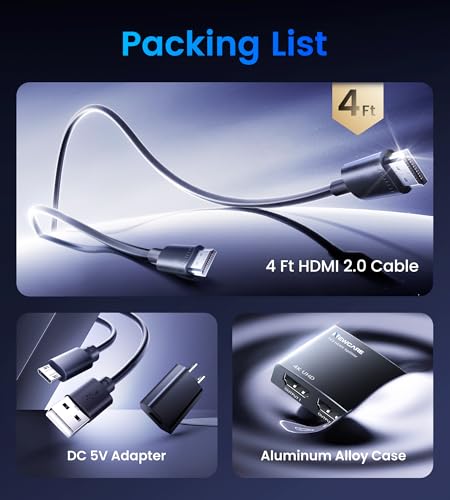 Image of NEWCARE 4K HDMI Splitter 1 in 3 Out [with 4 FT Hdmi Cable and Power Adapter]-Not Support Extended Display, Aluminum Alloy 1x3 HDMI Splitter Support 4Kx2K,1080P,3D, DTS /Doby-TrueHD for Xbox PS5 /4 Roku