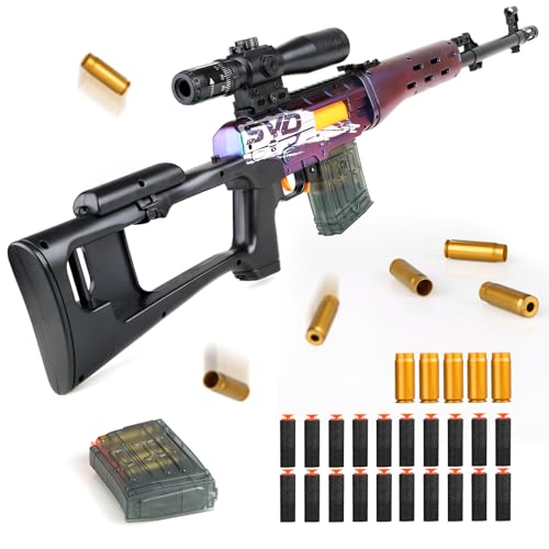 SK MISS Pistolets Jouet, Pistolet avec éjection Balles Souples, Mousse Jouet Blaster, Pistolet a Bille Molle, Pistolet Jouets pour de Plus de Adulte, Fusil Sniper