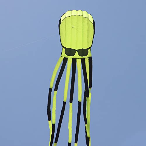 TiffyDance 32ft 3D Soft Inflatable Cool Octopus Kite with Sunglasses Large Kite for Adults Outdoor Sports Easy Flying (Green)