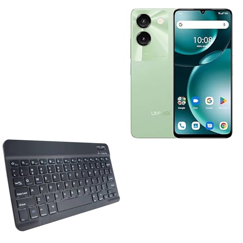 BoxWave Keyboard Compatible with Umidigi G9A - SlimKeys Bluetooth Keyboard, Portable Thin with Chiclet-Style Keys - Jet Black