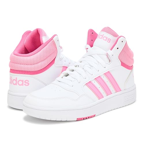 adidas Originals Hoops 3.0 Mid Sneaker, White/Bliss Pink/Pulse Magenta, 6 US Unisex Big Kid3