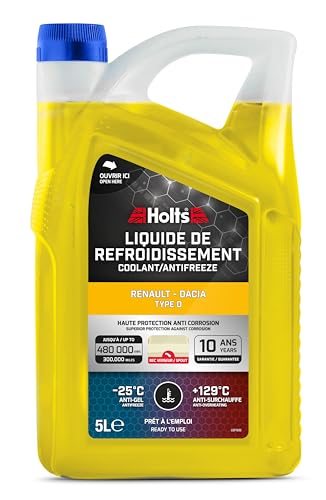 Holts HAFR0004B Liquide de Refroidissement antigel pour Renault Dacia Type D avec Bec verseur 10 Ans Longue durée de Vie de 480,000km, Protection jusqu'à -25...