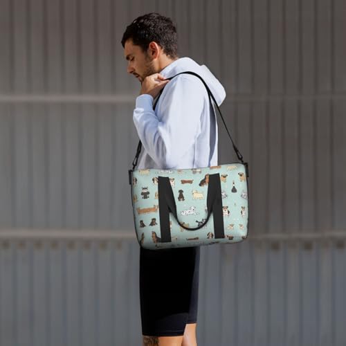 Vielseitige Handtasche mit Hundemotiv für Reisen, handgehaltene Crossbody-Tasche für jeden Bedarf, Schwarz , Einheitsgröße