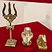 craftslook Brass Shivling with Trishul Nandi Idol | Shiv Parivar Murti Set | Shiva Pooja Mandir Decor | Hindu God Statue | Shiva Family Idol for Home Temple | Puja Samagri Gift Item