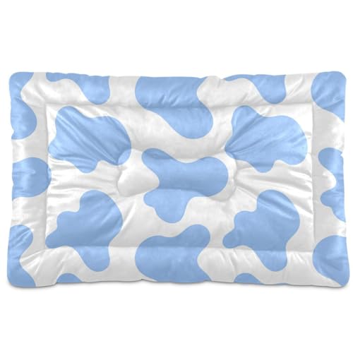 Almofada de canil de gato azul vaca aconchegante reutilizável cama aquecida para filhotes de cachorr