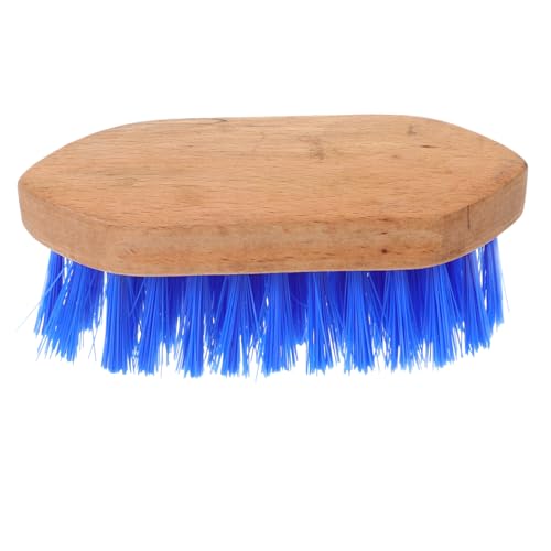 ibasenice Horse Brush Blue Medium Stiff Bristle Horse Fur Cleaning Comb Horse Grooming Tool
