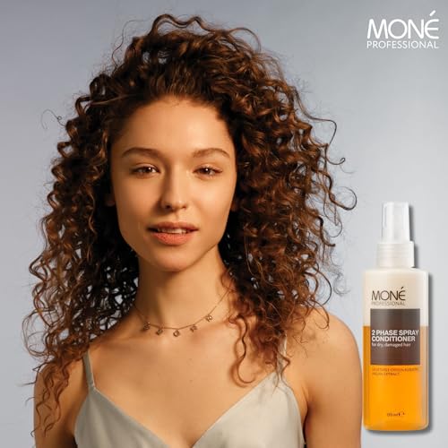 MONÉ PROFESSIONAL - Acondicionador sin Aclarado Bifásico - Cabello Seco y Dañado - con Queratina y Aceite de Argán - Apto para cabello rizado - 150 ml - imagen 5