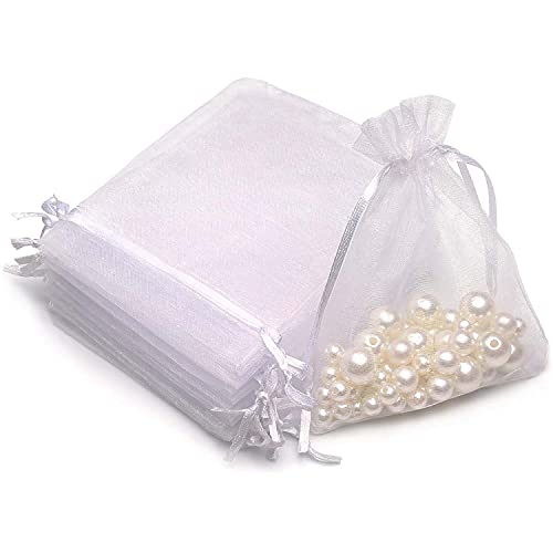 White Organza Bags Large, Mesh Sheer Organza Gift Bags, Smal...