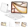 Tiaota Transparent Case with Keyboard iPad Air (M3/M2,2025/2024) 11 Inch,Compatible 10.9" iPad Air 5th/4th & 11" iPad Pro 4/3/2/1,7-Color Backlit,Wireless Keyboard, 360°Rotating,with trackpad,White
