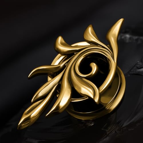 COOEAR Screw Back Stainless Steel Ear Tunnel and Plug Gauges for Earrings, Feather Element Design Piercing Expander Stretchers 2g(6mm).