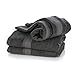 Produktbild Wunderwuschel Handtuch 50x100cm 2er Set aus Bambus-Viskose (60%) und Baumwolle (40%) - 510g Uni Farben in Grau Anthrazit, Hotelqualität mit Schlaufe für Handtuchhalter
