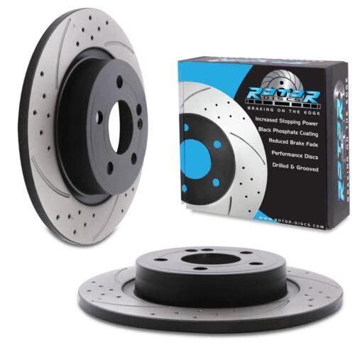 Image of Rear Drilled Grooved Solid 295mm Brake Discs Mercedes Benz A Class A200 1.3 18+