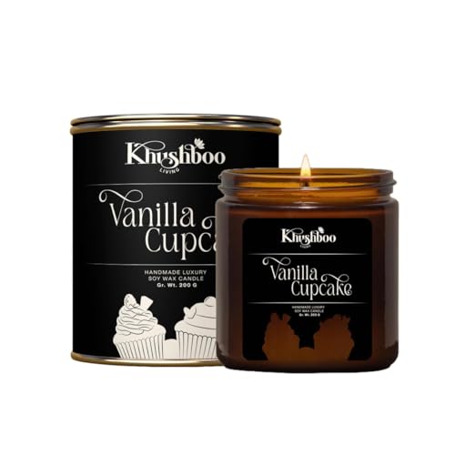 Image of Premium Scented Soy Wax Candle | Luxury Aromatherapy Candle for Home Decor & Relaxation | 200g, 25+ Hours Burn Time, Non-Toxic, Smoke-Free |Stress Relief & Wellness Gift (Vanilla Cupcake)