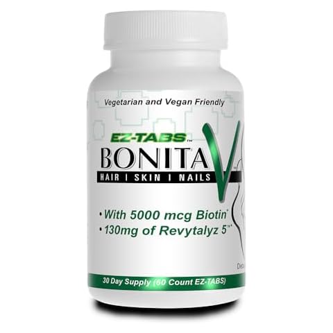 Essential Source Bonita V Vegan Hair Nails and Skin Vitamins for Women - 20 Active Ingredients Including Biotin - Stronger Nails, Healthy Skin, Hair Growth - 60 EZ-TAB Veggie Tablets Cover