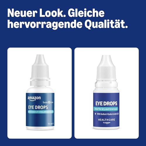 Healthcare by Amazon Augentropfen mit Natriumhyaluronat 0,2%, 15 ml (2er Pack) (Früher eine Marke von Amazon Basic Care, identisches Produkt)