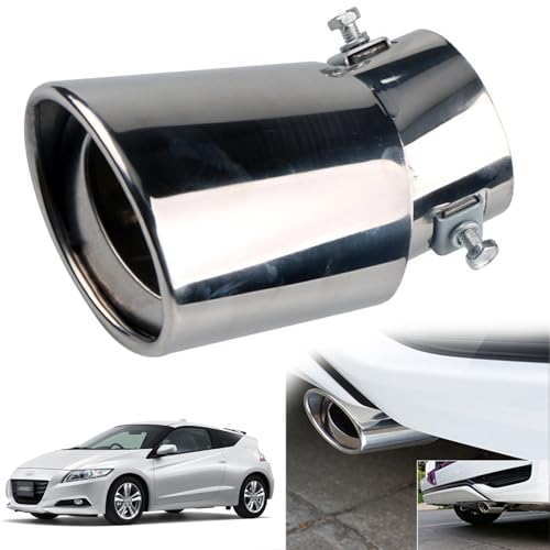 ホンダ CR-Z ZF1/2型 専用 マフラー カッター 車のテールパイプ カスタム 排気口 排気管 外装パーツ ステンレス鋼 塗装工程 防錆 防食 真っ直ぐな口 曲がった口 テールパイプ 排水穴付き 取り付け簡単 装飾アクセサリー(銀,曲)