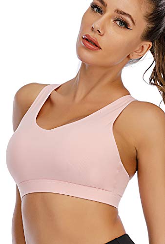 RUNNING GIRL Sports Bra for Women, Criss-Cross Back Padded Strappy Sports Bras Medium Support Yoga Bra with Removable Cups - Image 3