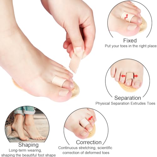 Image of BBTO 24 Pcs Budin Toe Splint Hammer Toe Straightener Support for Men Women