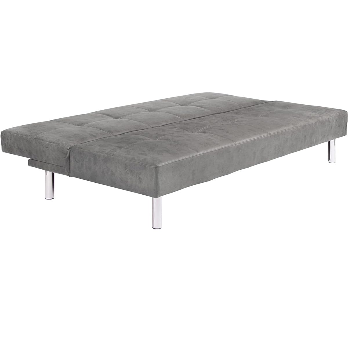 mattfy - Sofá Cama Clic Clac Tipo Libro de 3 Plazas Modelo Milos, Diseño Moderno, Práctico y Funcional, Acabado en Gris