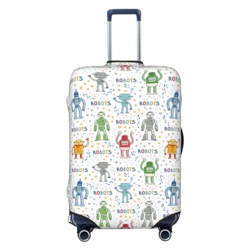 Travel Luggage Covers - Colorful robot Elasticity Suitcase Covers Protector for Luggage 18-32 Inch