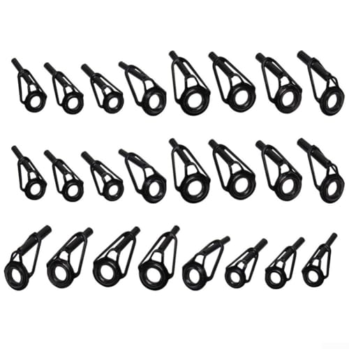 Sumsoctober 24-teiliges Rutenspitzen-Ersatz-Set aus Edelstahl, zum Angeln und für Keramik-Ringe