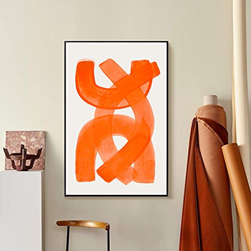 Póster nórdico abstracto con lienzo moderno naranja que transforma la decoración de tu sala 3