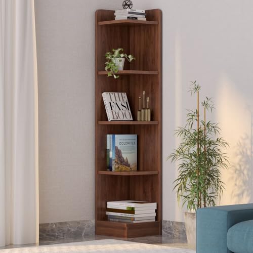 Wakefit Book Shelf for Home | 1 Year Warranty | Book Shelf for Home Library Wall, Book Stand, Engineered Wood, 5 Shelves - Prose (Walnut)