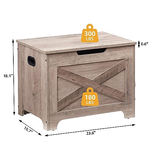 GAOMON Storage Chest, Lift Top Storage Trunk with Safety Hinge, Barn Style Organizer, Wooden Entryway Bench, Large Storage Chest for Entryway, Bedroom, Living Room