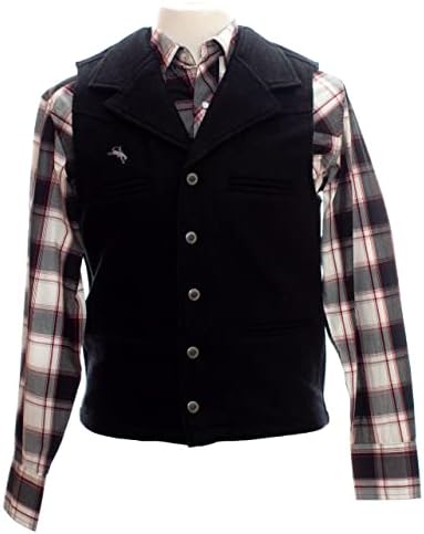 Wyoming Traders - Chaleco De Lana A Cuadros Para Hombre, Color Rojo Y Negro