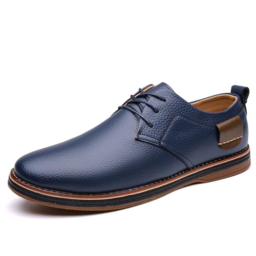 Veslexth Men Casual Driving Loafers Breathable Comfort Walking Wing Tips Lace Up Luxury Leather Shoes for Male Business Work Office Dress Outdoor Sneakers