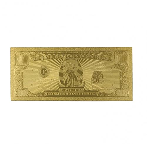 blinkee Miss Lady Liberty 1 Million Dollars Original 24K Gold Plated Bill Collectible Banknotes for Decoration