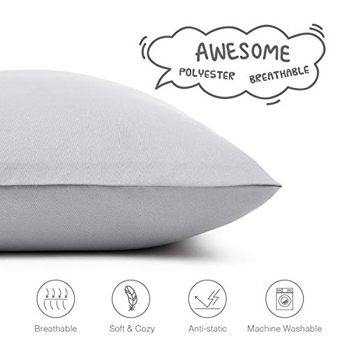 Image of EXQ Home Toddler Pillowcases 13x18 Travel Pillow Case Set of 2, Small Pillow Case Fits Baby Pillow Sized 12x16, 13x18, Kids Pillowcases 2 Pack Machine Washable with Envelope Closure(Light Grey)
