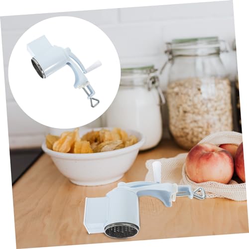 Rallador manual de queso de manivela blanco miniatura 6