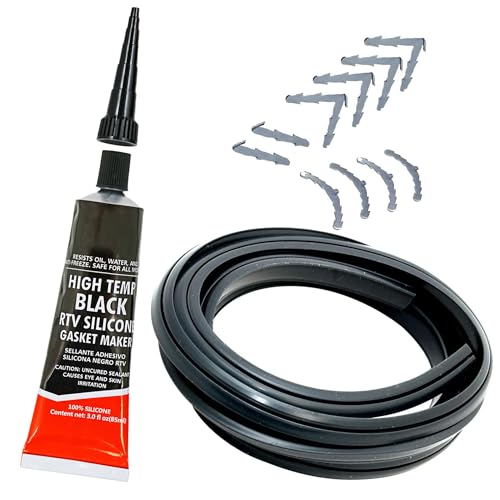 Universal 3 & 4 Sided Oven Door Seal Kit with Visbella V363 High Temperature Black Silicone Waterproof Sealant – Heat Resistant Oven Seal Glue & Sealant for Cooker Repair – Includes Installation Guide