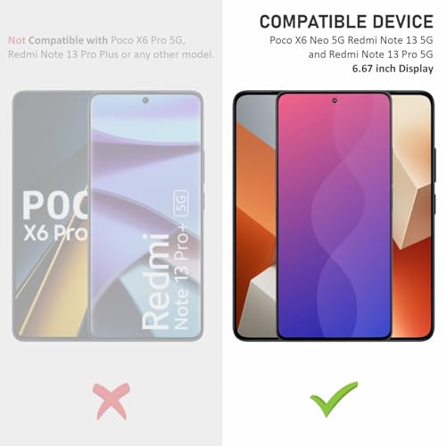 Image of SupCares Tempered Glass for Redmi Note 13, Redmi Note 13 Pro and Poco X6 Neo (6.67 Inch) With Installation Kit | 9H Edge to Edge Screen Protector | Black