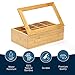 RoyalHouse Big Natural Bamboo Tea Storage Organizer with Clear Acrylic Top Window, 8 Compartments Eco-Friendly Tea Bag Holder, Multi-Functional Storage Box