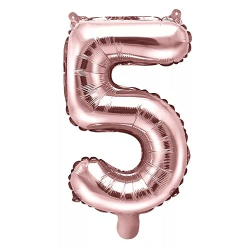 CABLEPELADO - Globo numero de cumpleaños - 45 cm - eventos - photocall - decoracion - color rosa plateado (numero 5)