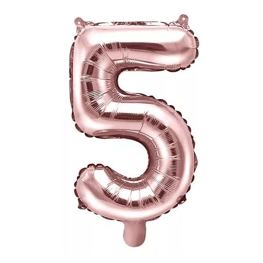 CABLEPELADO - Globo numero de cumpleaños - 45 cm - eventos - photocall - decoracion - color rosa plateado (numero 5)