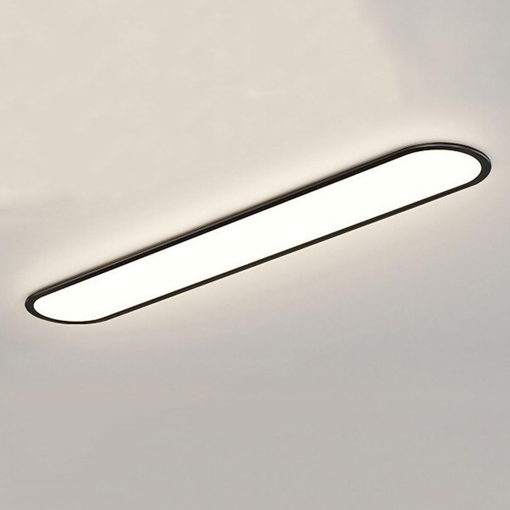 Plafonnier salle de bain noir longue bande luminaire couloir moderne