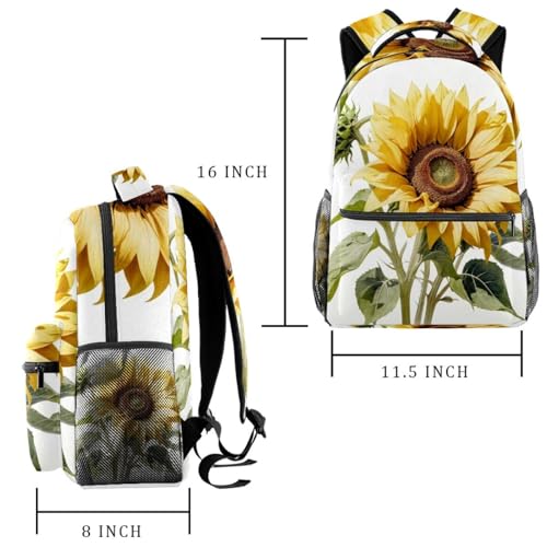 Sac à dos tournesol multicolore léger avec compartiment principal et poche avant - 2