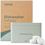 Vove Dishwasher Tablet Starter Set, 40 Count with Reusable Storage Tin - Plastic-Free, No PVA, No Microplastics - 2x Enzyme Power, Plant-Based, Fragrance-Free, Septic Safe