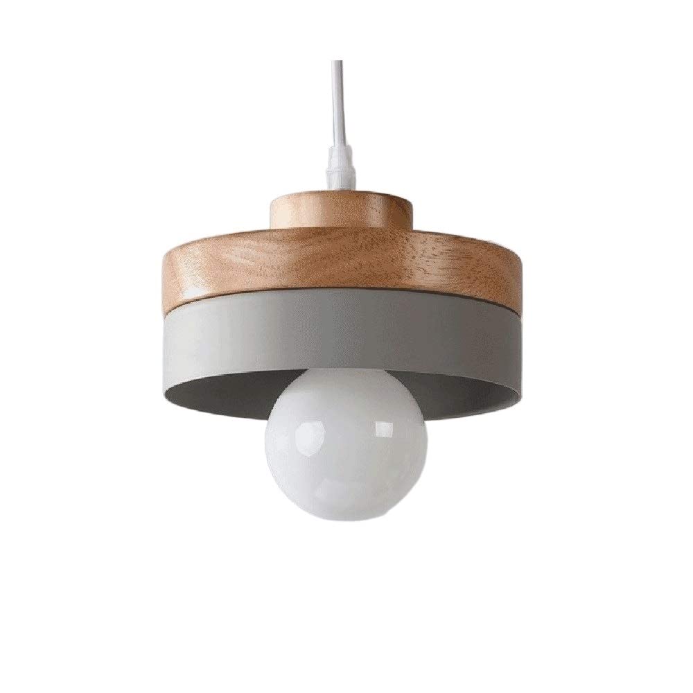 Plafonnier suspension légère en fer grain de bois moderne